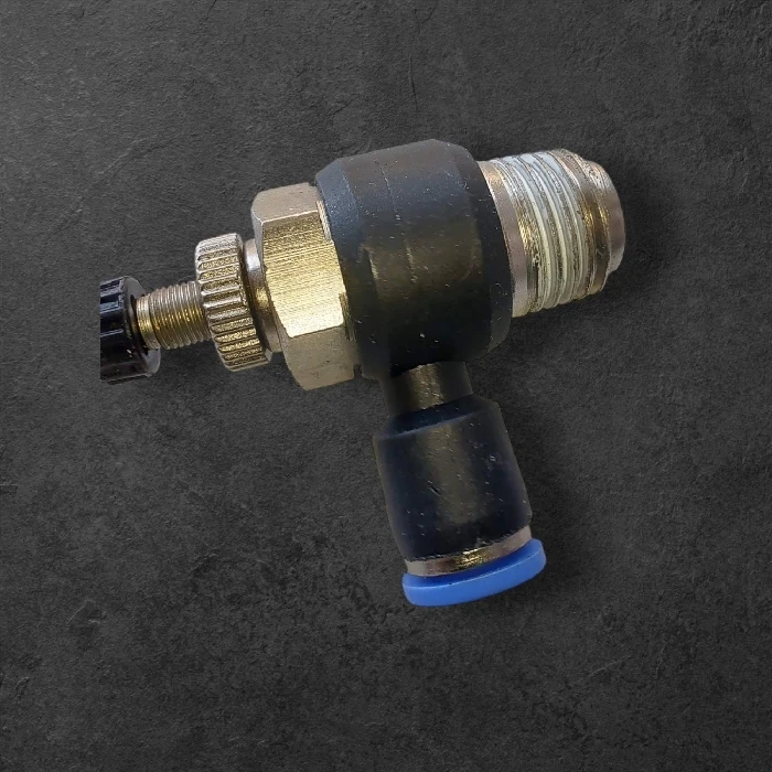 Dušilka pneumatska 4mm - 1/4 G moški priklop z regulatorjem